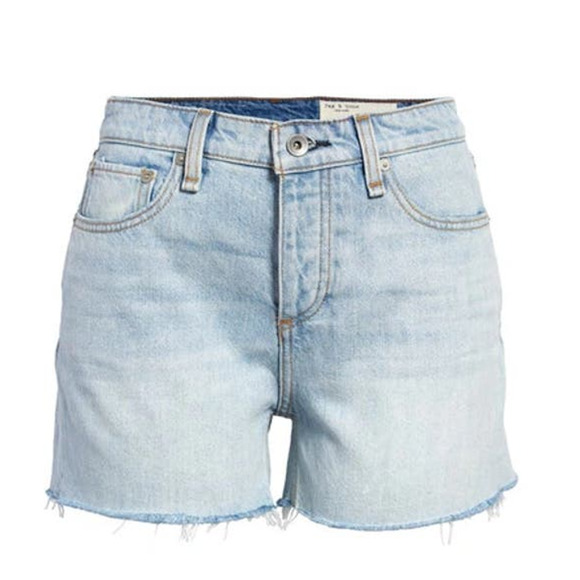 Rag & Bone Dre Short Cut Off Button Fly Jade Blue Denim Sz‎ 28 Women's - Picture 4 of 11
